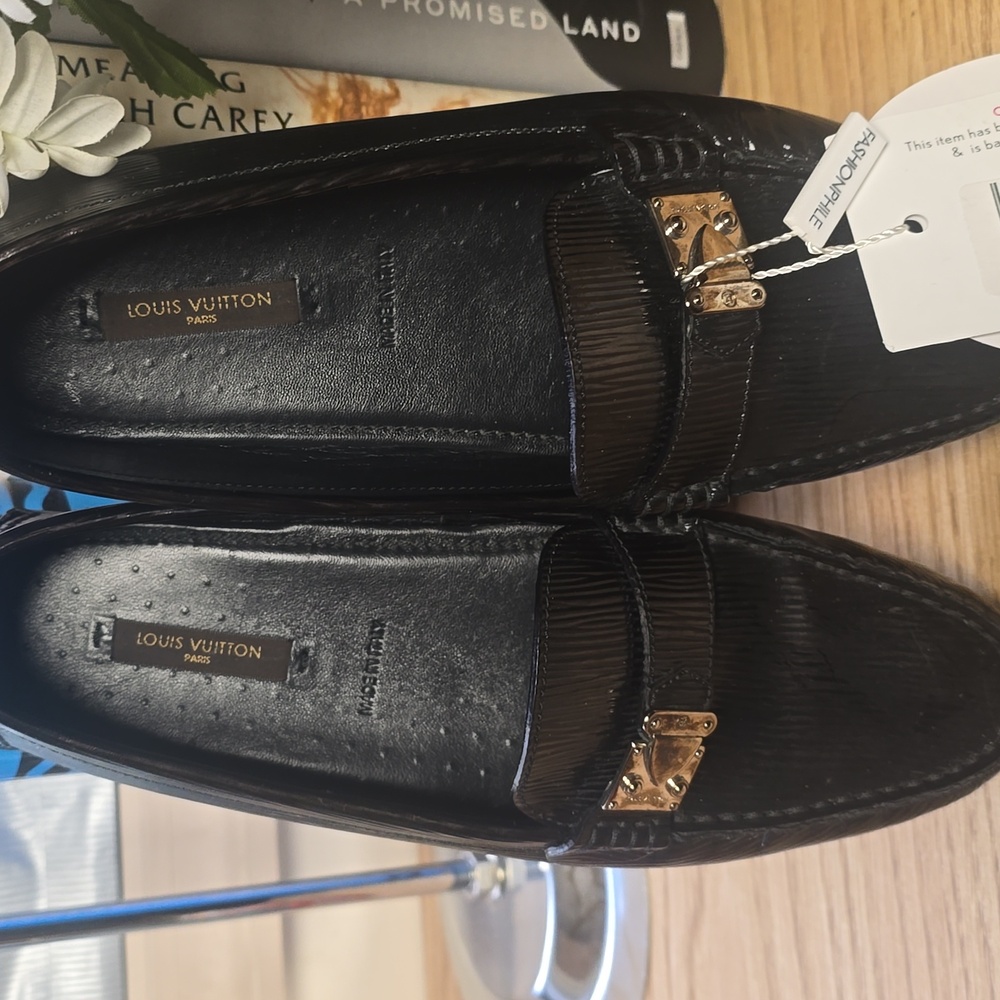 Louis Vuitton Black Leather Women's Loafers